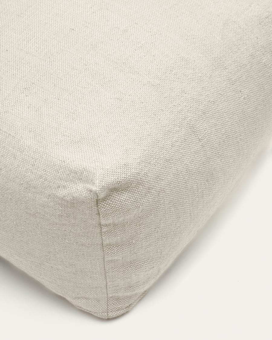 Vedell 100% PET pouffe in white, 60 x 60 cm