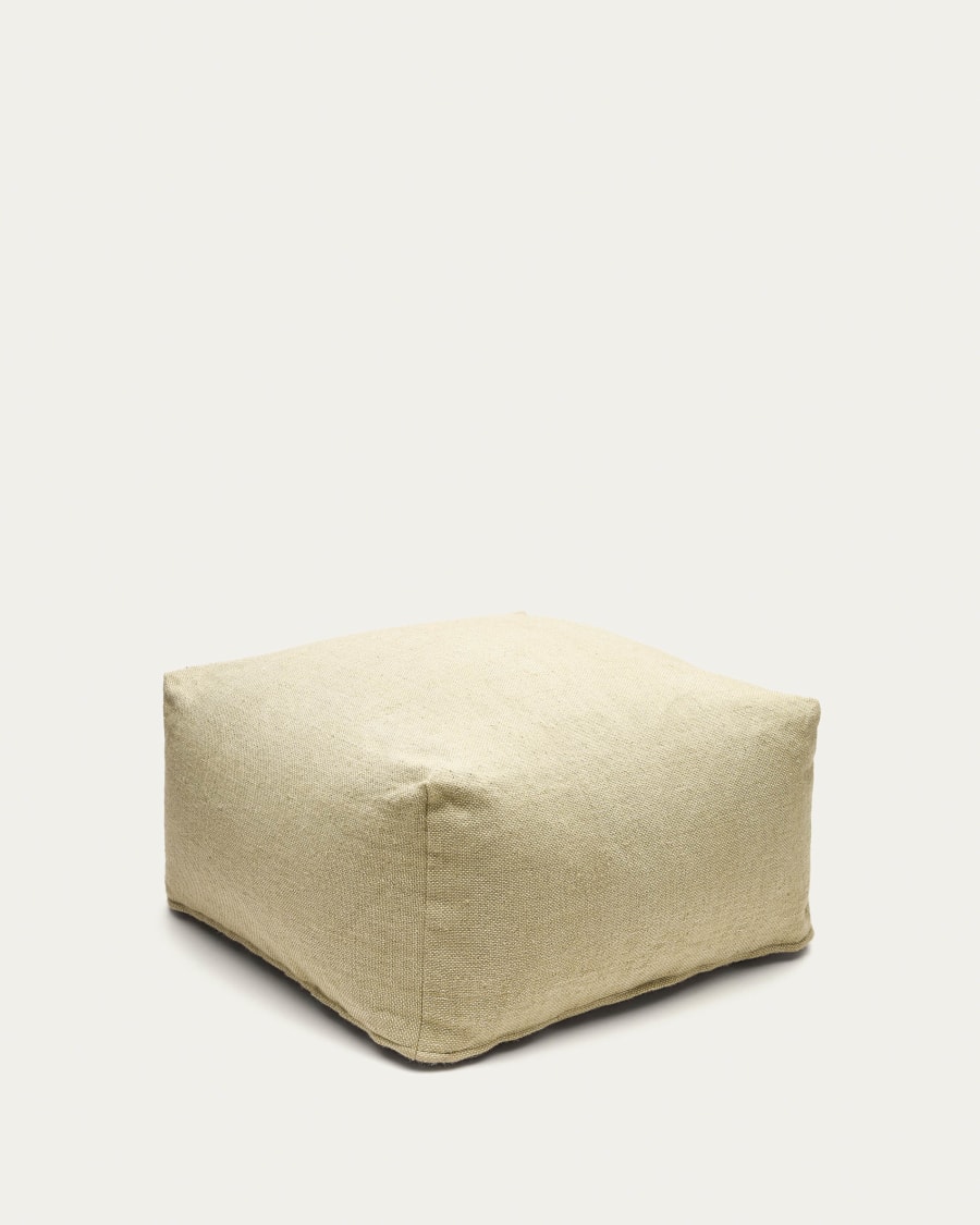 Vedell 100% PET pouffe in green, 60 x 60 cm