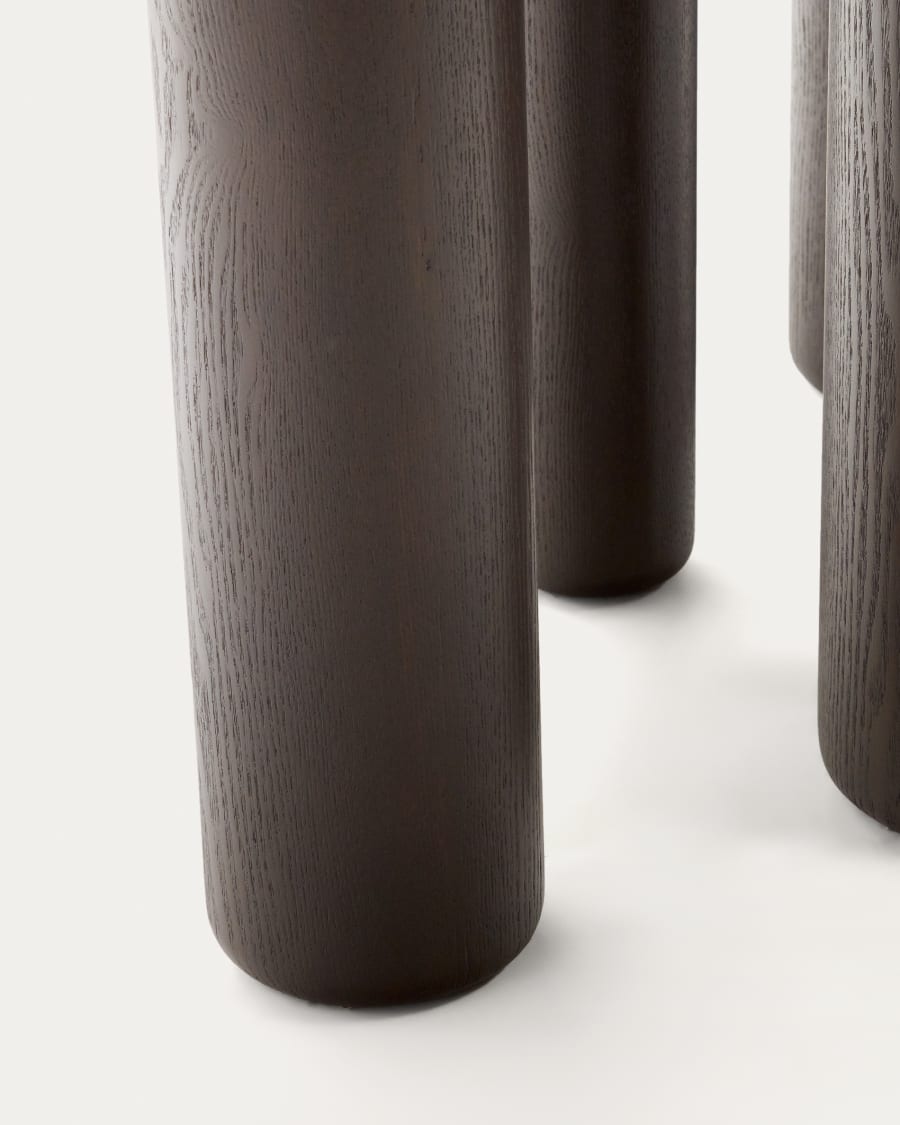 Mailen oval table in ash wood veneer with dark finish, Ø 220 x 105 cm