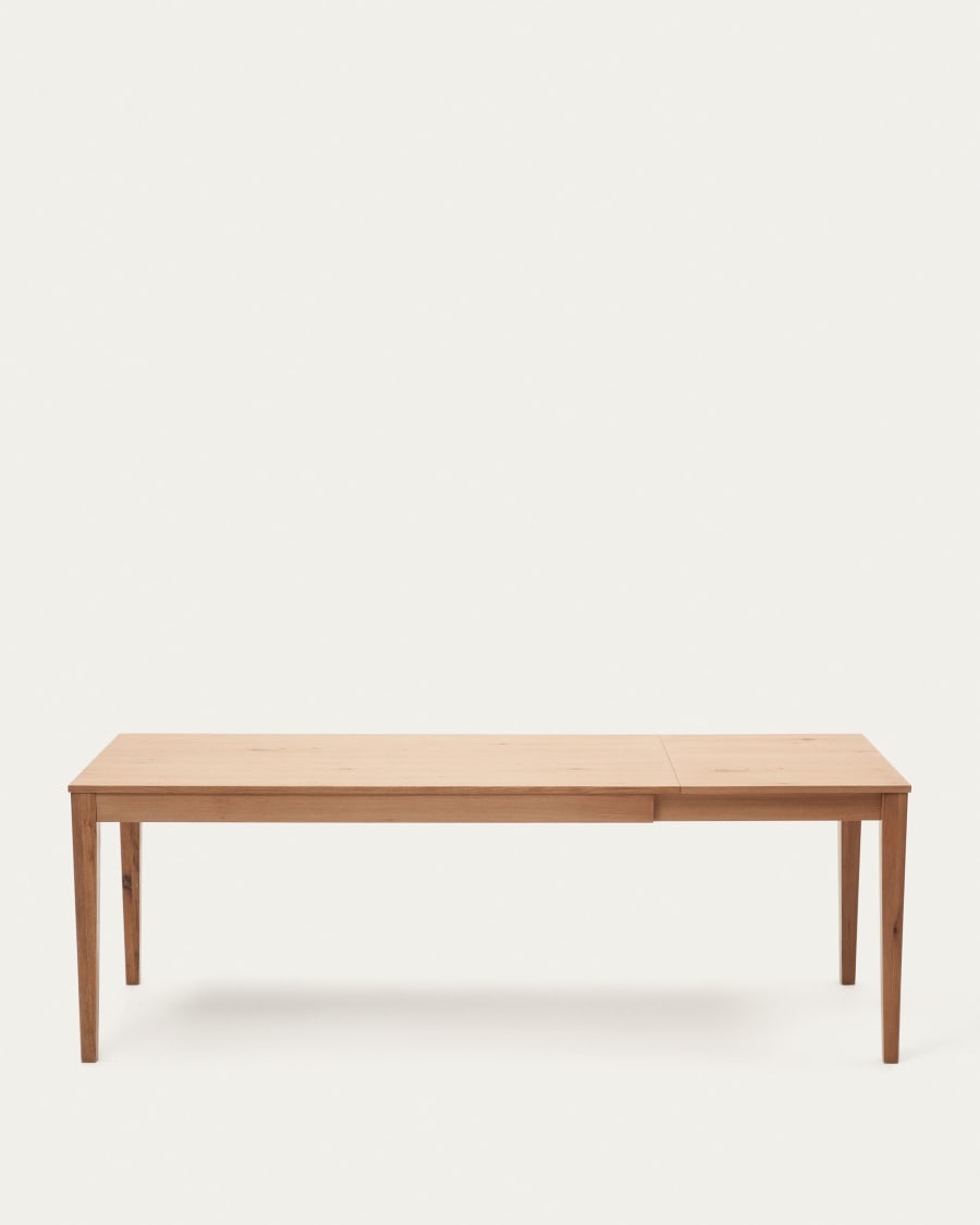 Yain extendable table with oak veneer and solid oak, 160 (220) x 80 cm