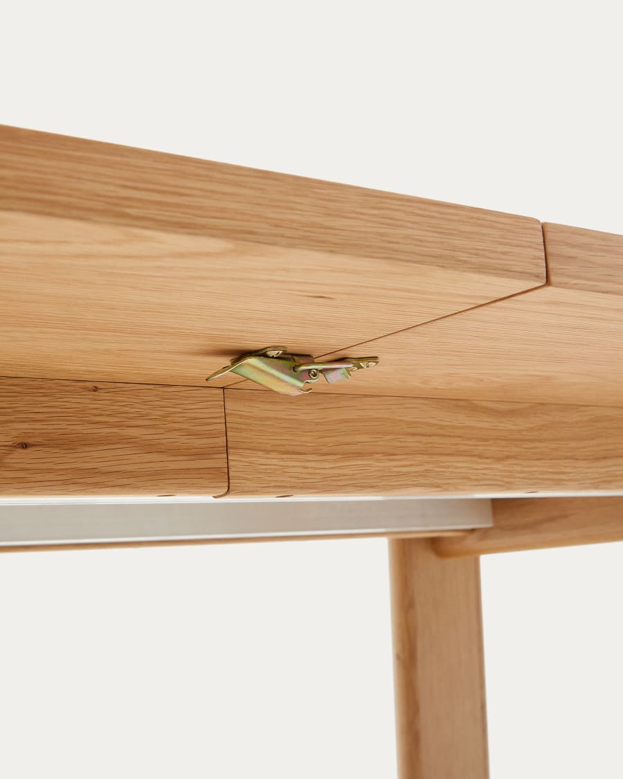 Arlen extendable table in solid oak wood and veneer with a natural finish 200(250)x95cm FSC Mix Credit