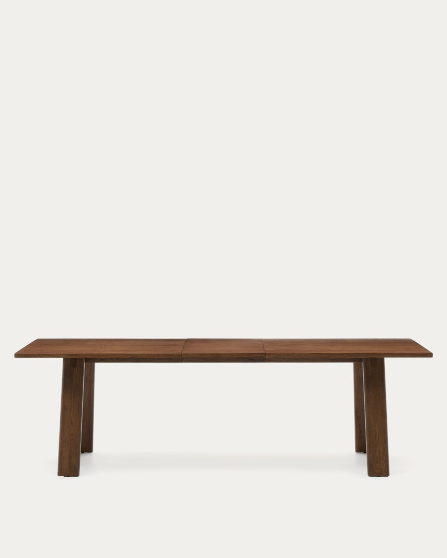 Arlen extendable table in solid oak wood and veneer with a walnut finish 200(250) 95 cm FSC Mix Credit
