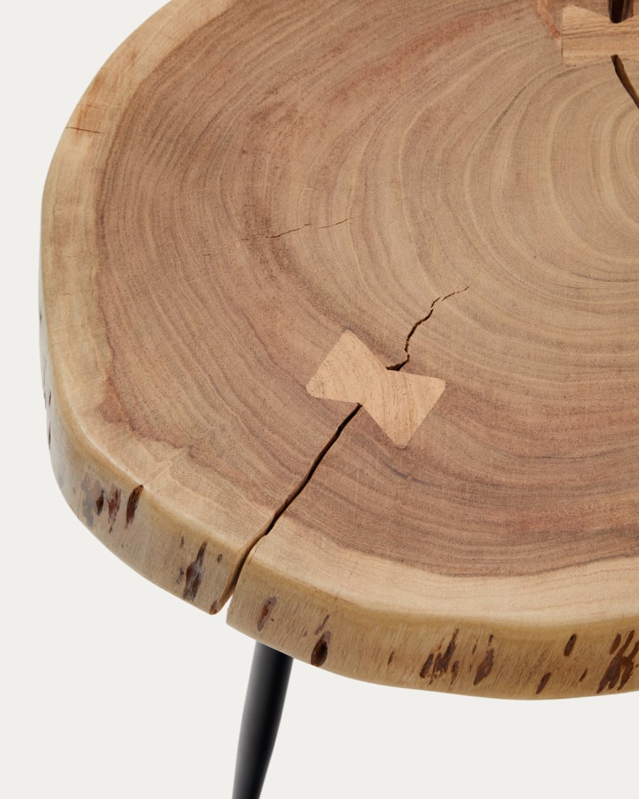 Table d'appoint Eider en acier et bois d'acacia Ø 40 x 40 cm