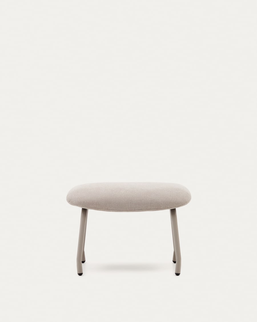 Belina beige chenille footrest in steel with beige finish FSC 100%