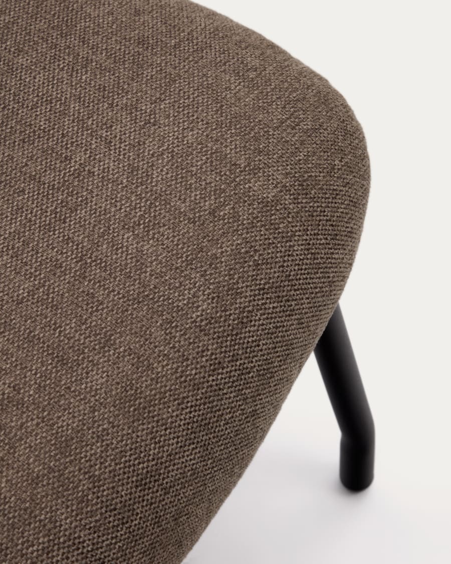 Belina footrest in light brown and steel with black finish FSC 100%