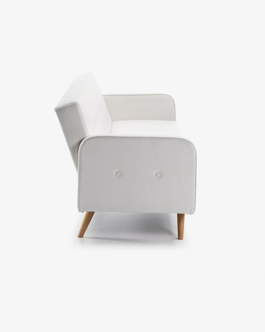 Divano letto Roger 3 posti in ecopelle bianco 210 cm