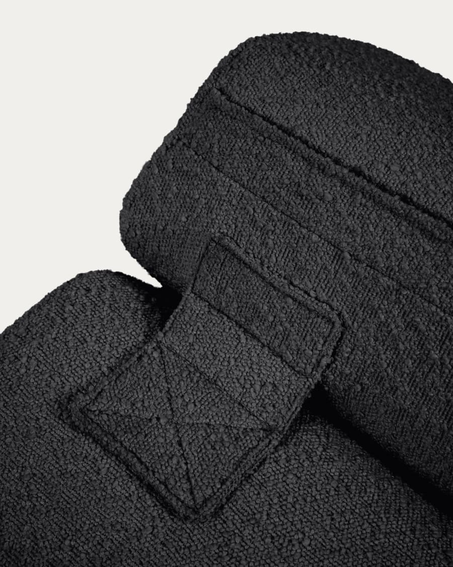 Club armchair in black bouclé
