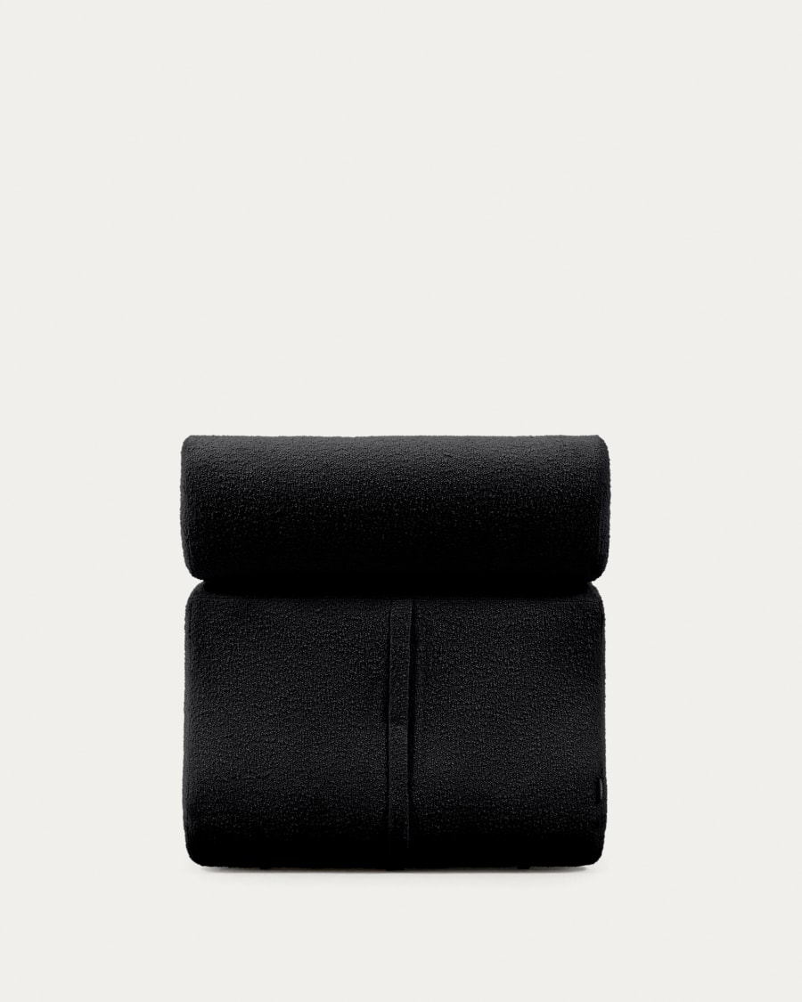 Club armchair in black bouclé