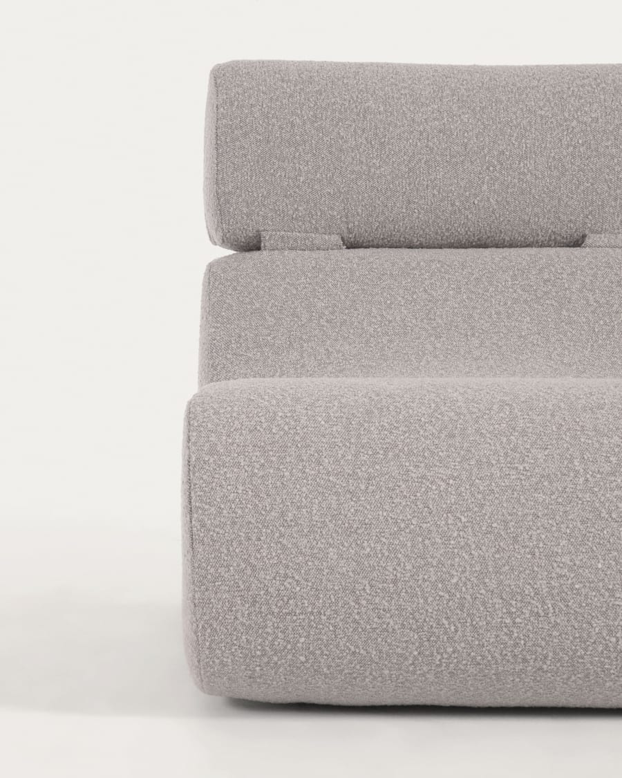 Club armchair in light grey bouclé