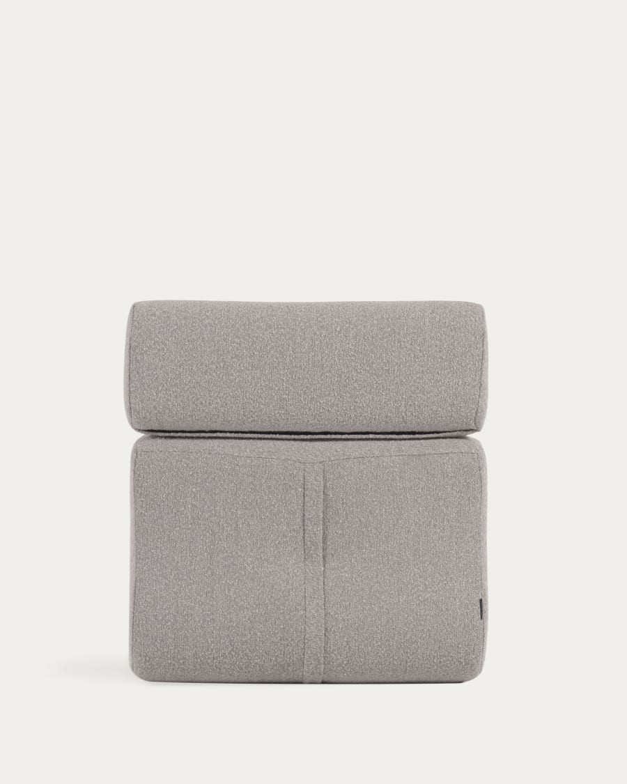 Club armchair in light grey bouclé