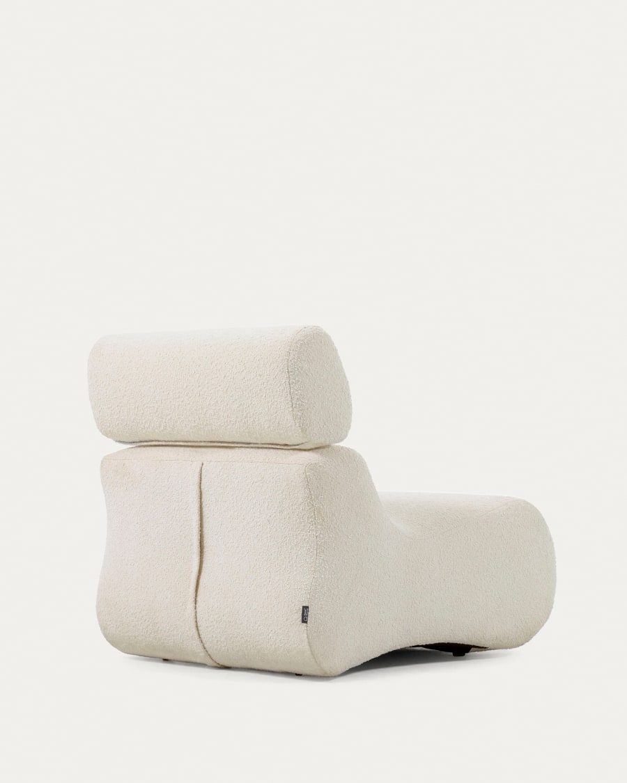 Club white bouclé armchair