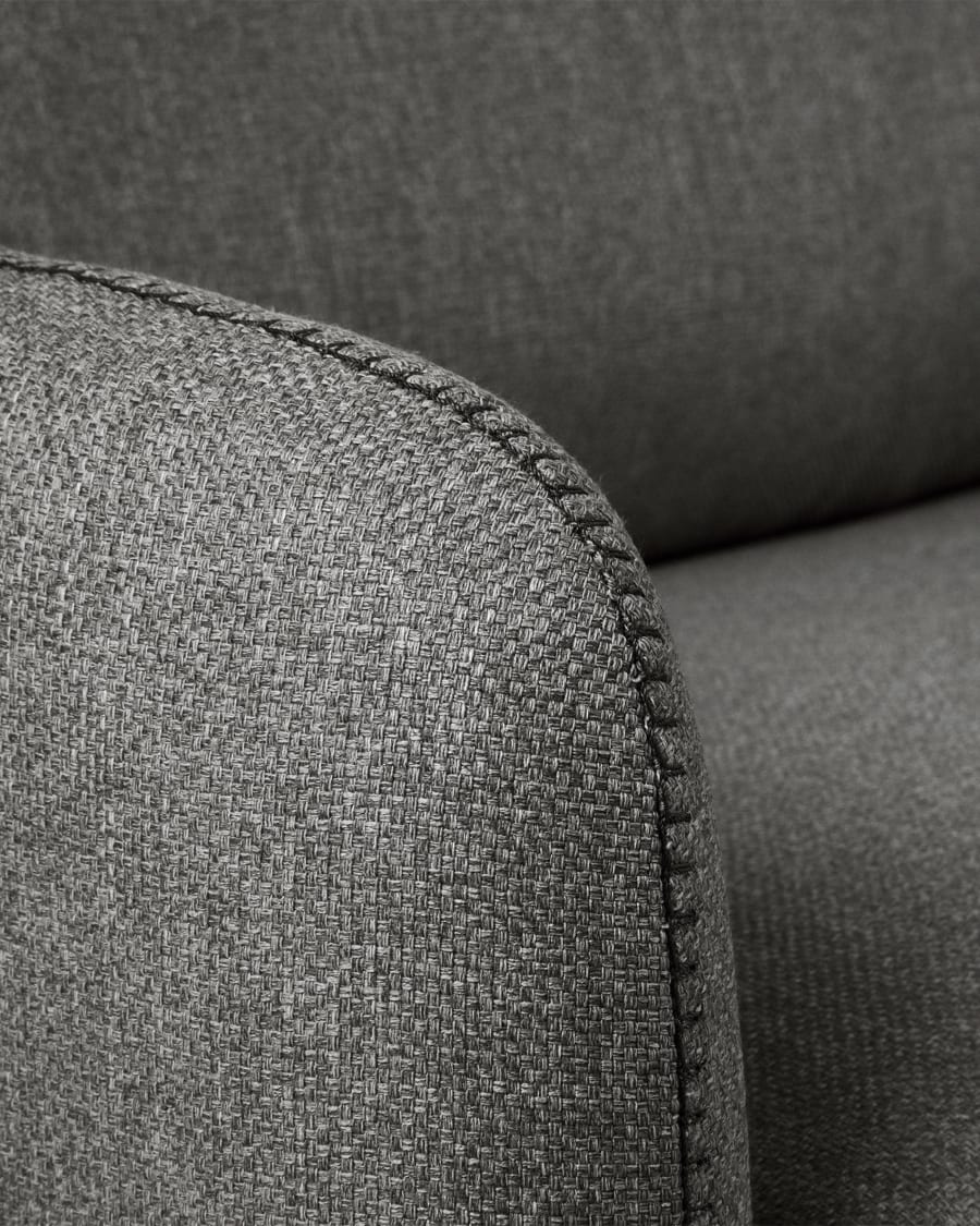 Kymoon 2 seater sofa bed in black visco fabric, 140 cm