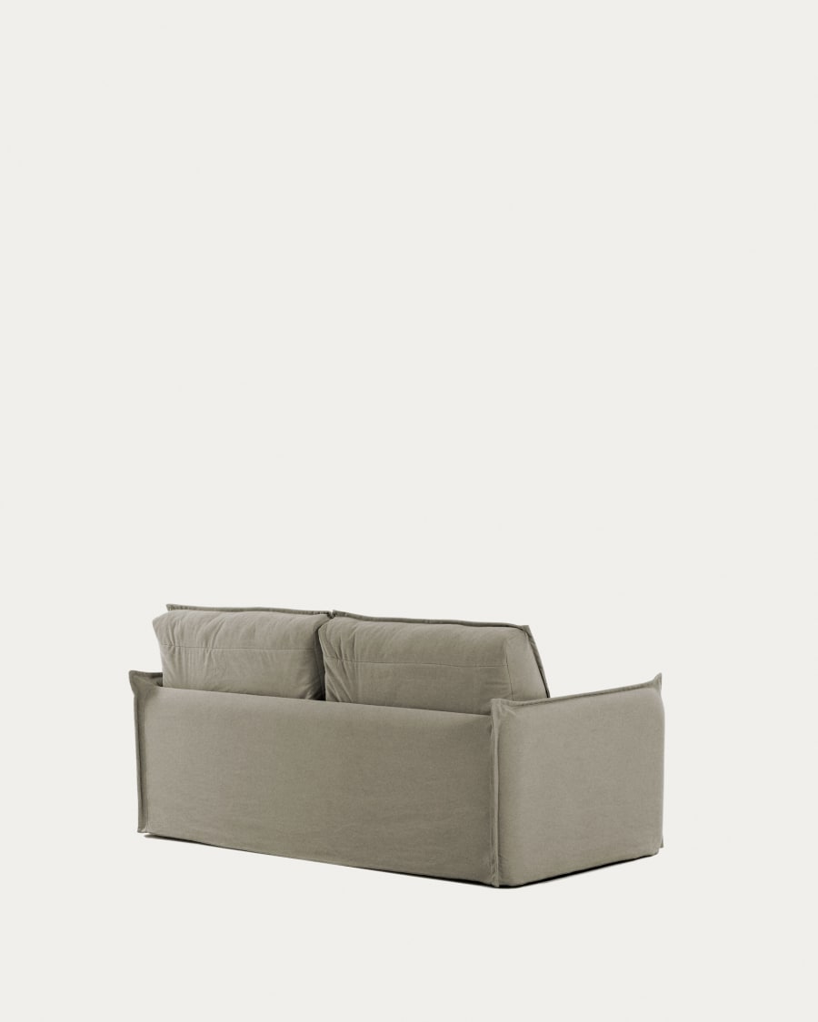 Samsa 2 seater polyurethane sofa bed in beige, 140cm