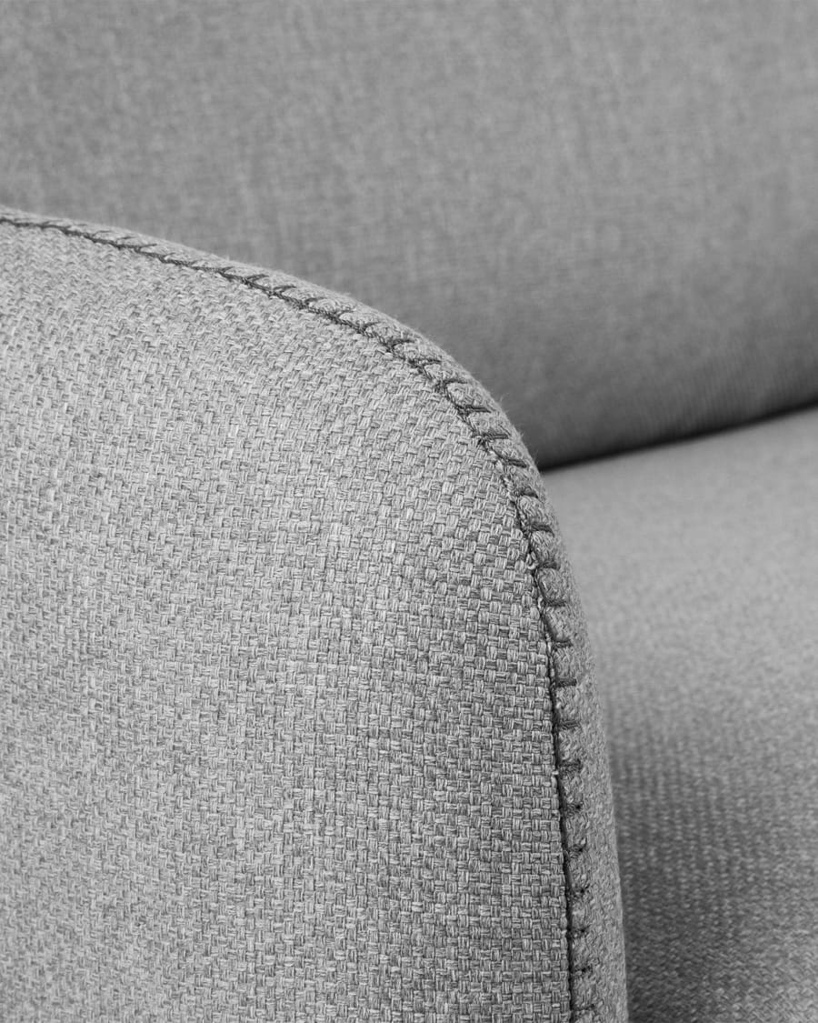 Kymoon 2 seater polyurethane sofa bed in light grey, 140cm