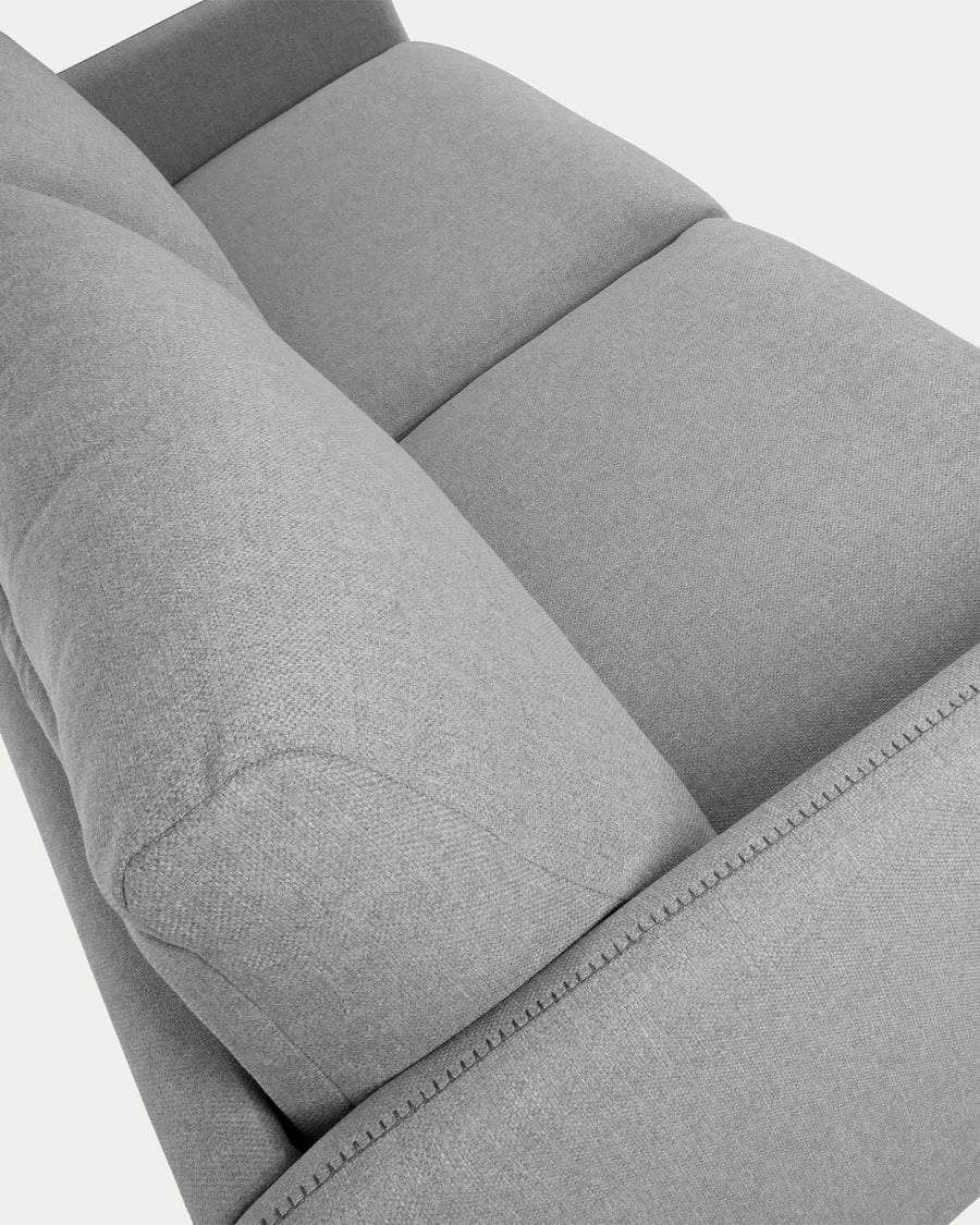 Kymoon 2 seater polyurethane sofa bed in light grey, 140cm