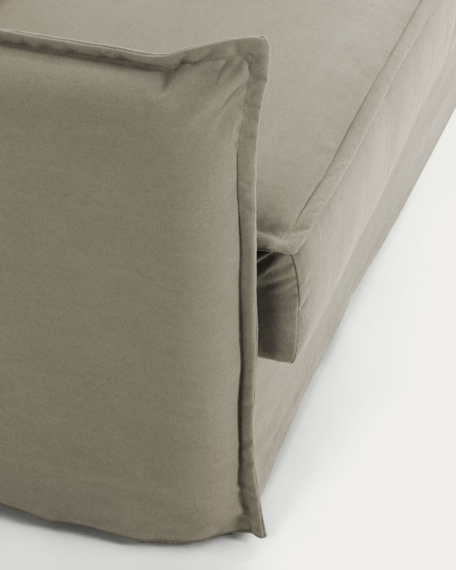 Samsa 2 seater polyutherane sofa bed in beige, 160cm