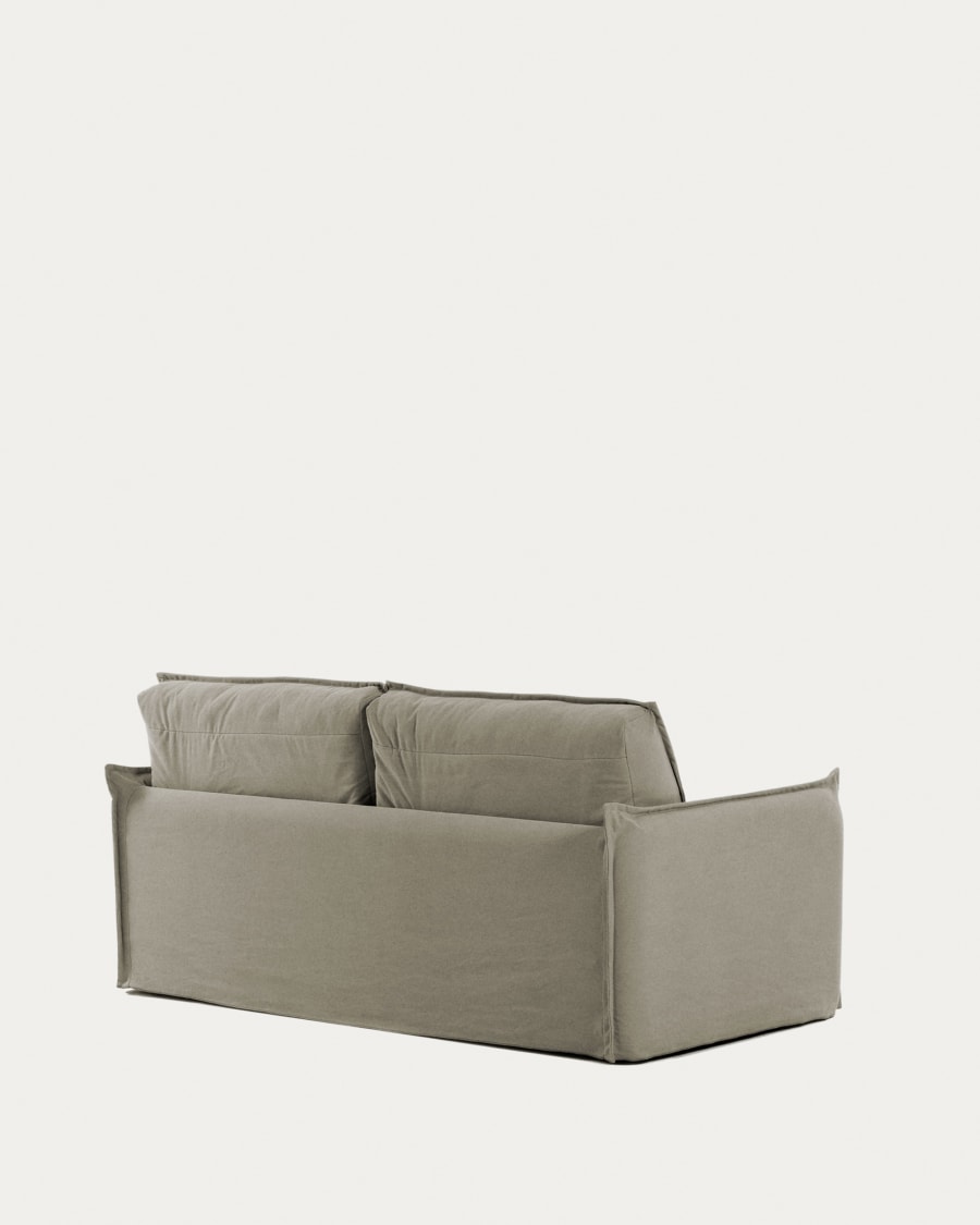 Samsa 2 seater polyutherane sofa bed in beige, 160cm