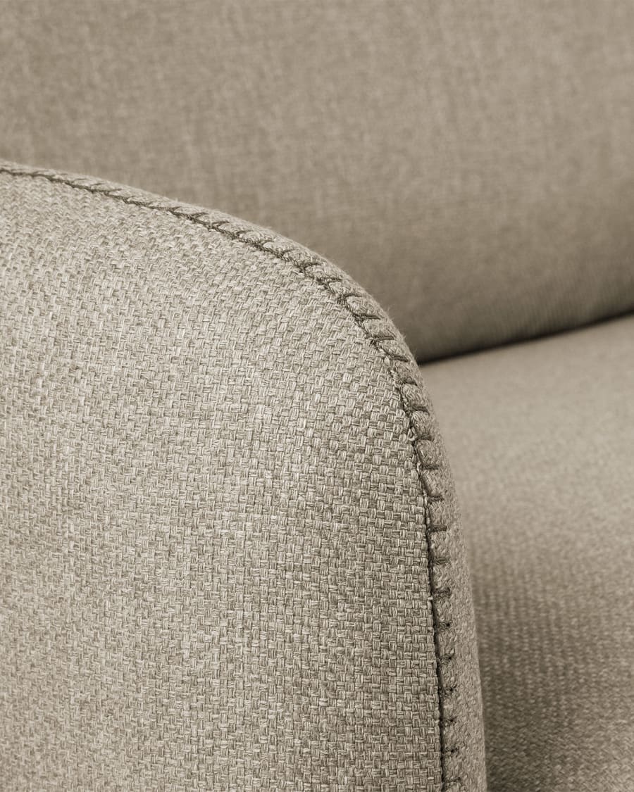 Kymoon 2 seater polyurethane sofa bed in chrono beige, 160cm