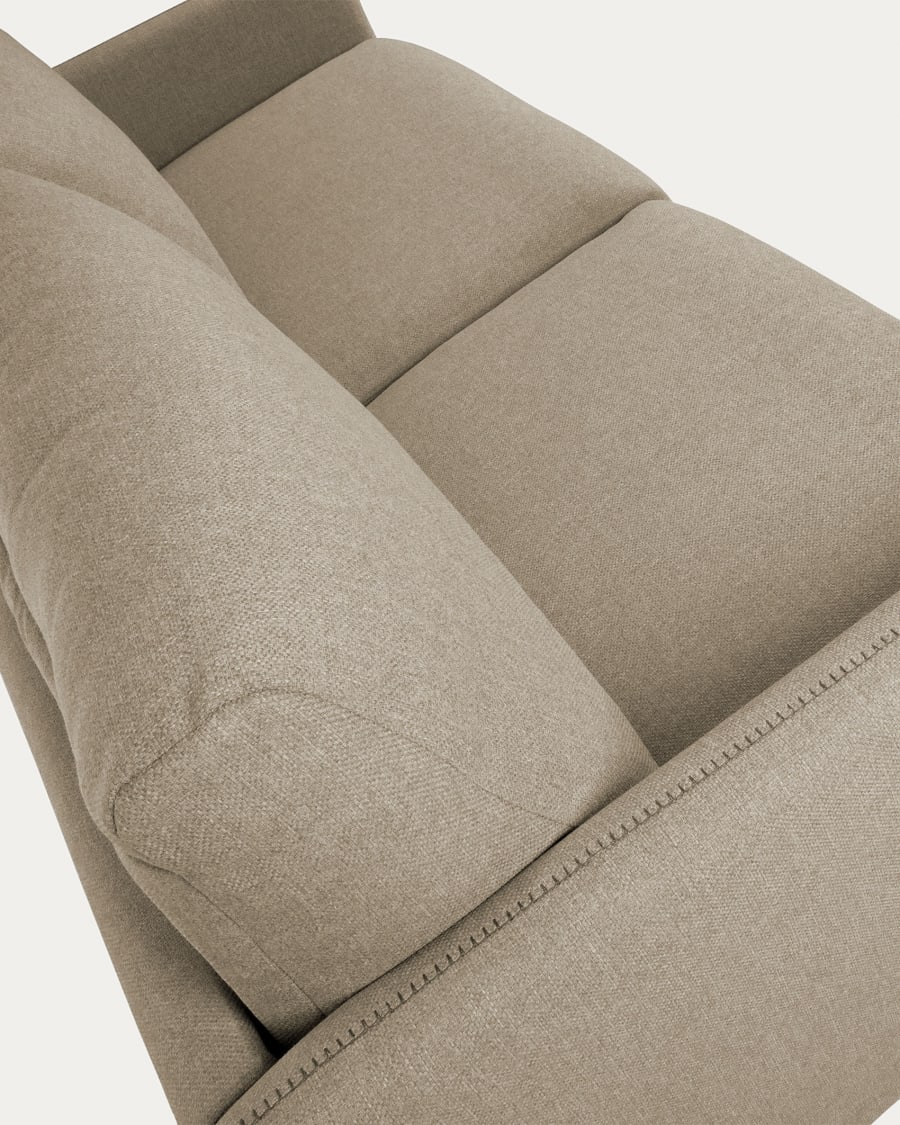 Kymoon 2 seater polyurethane sofa bed in chrono beige, 160cm