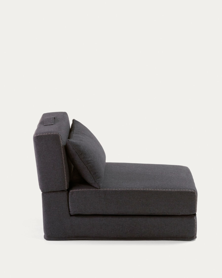 Arty pouffe bed in dark grey, 70 x 89 (200) cm