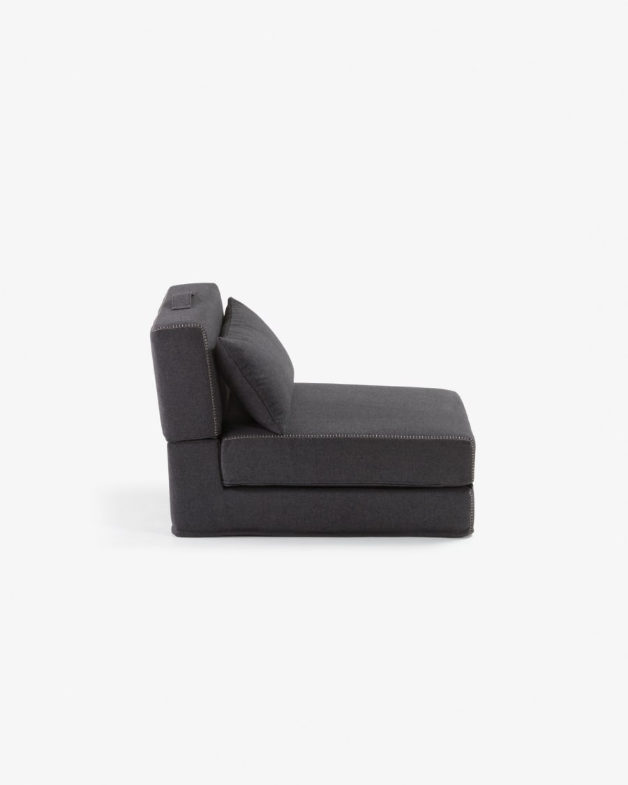 Arty pouffe bed in dark grey, 70 x 89 (200) cm