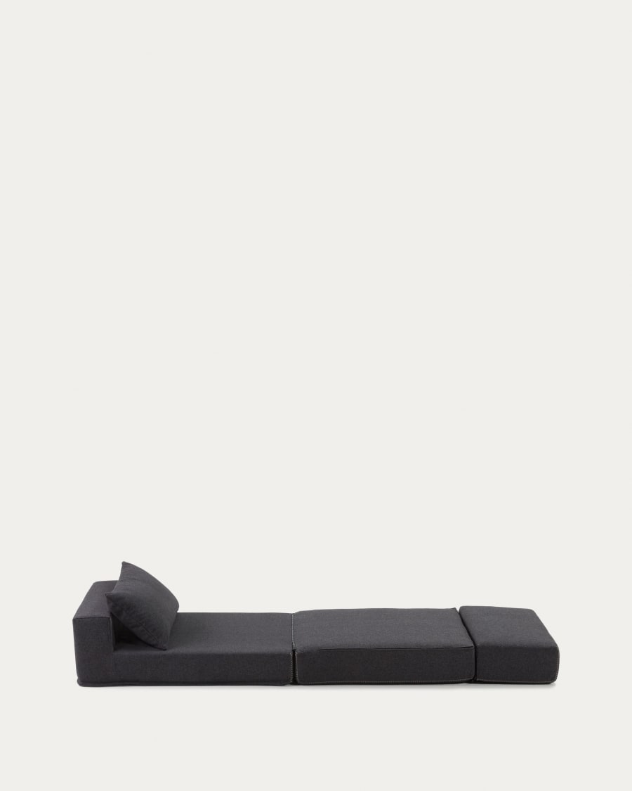 Arty pouffe bed in dark grey, 70 x 89 (200) cm