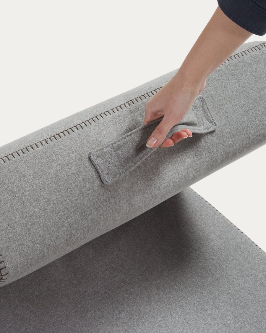 Arty pouffe bed in light grey, 70 x 89 (200) cm