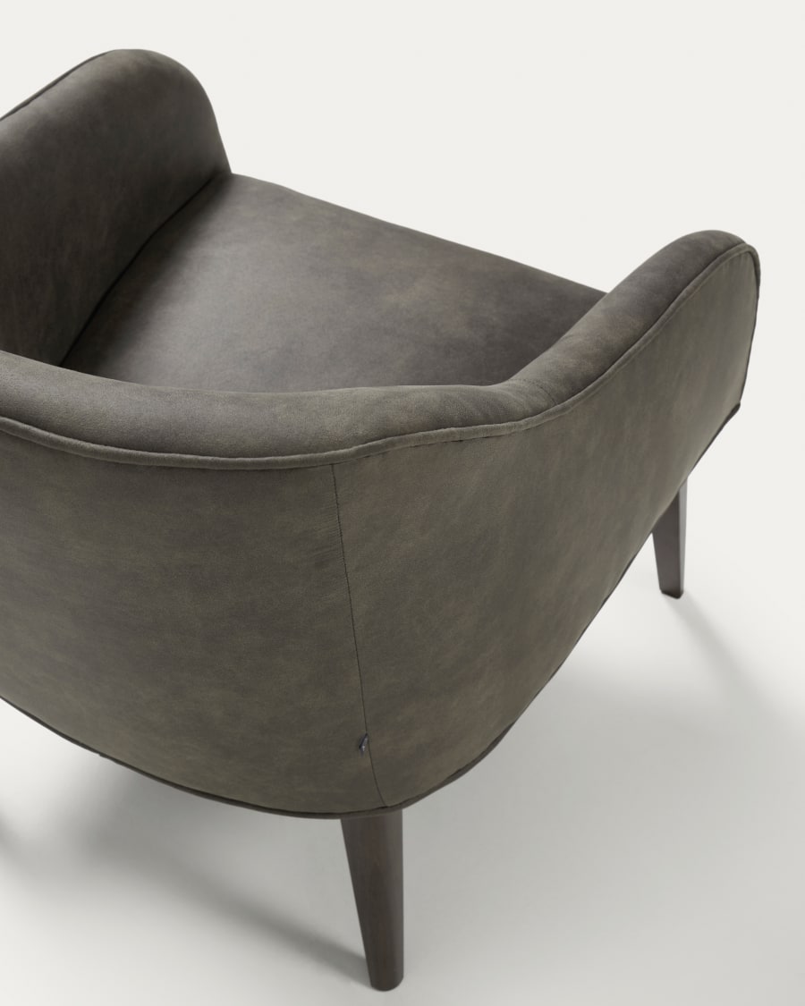 Bobly armchair in grey with wenge finish legs