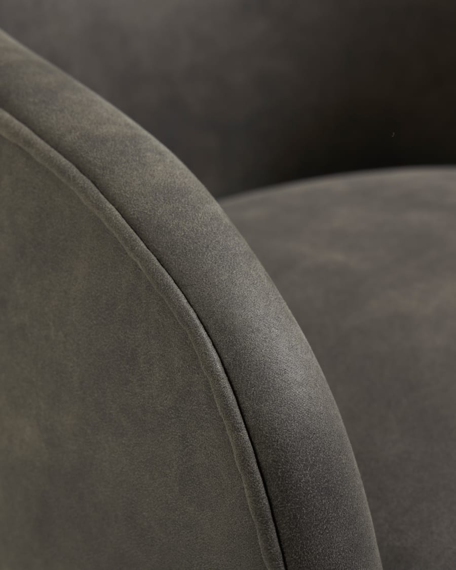 Bobly armchair in grey with wenge finish legs