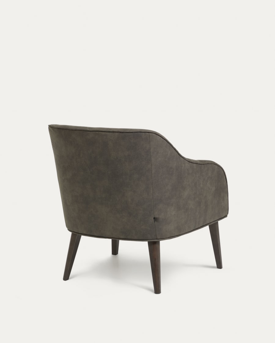 Bobly armchair in grey with wenge finish legs
