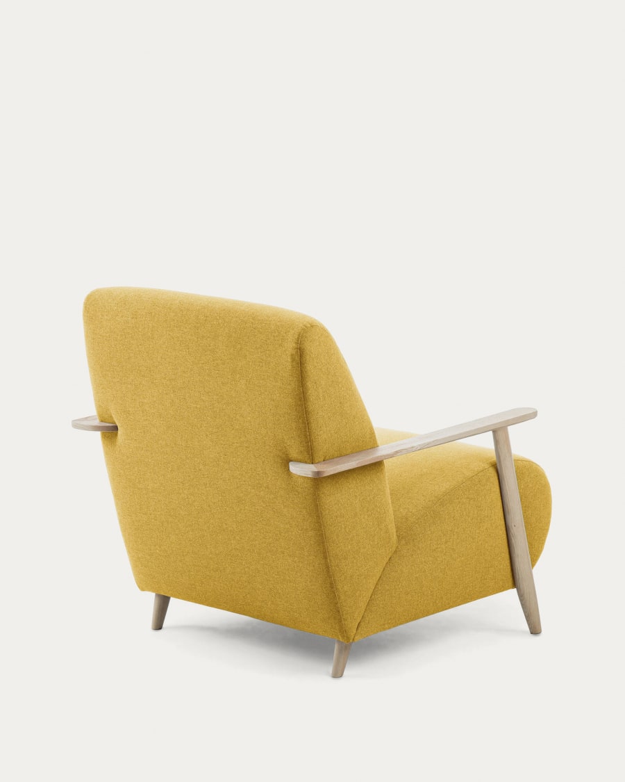 Meghan armchair in mustard with solid ash legs with natural finish