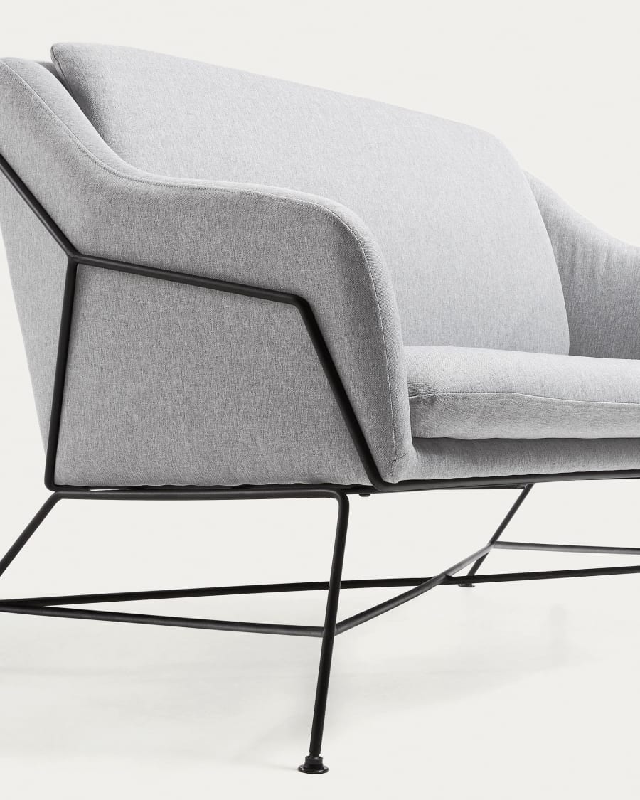 Brida 2 seater sofa in lightgrey, 128 cm