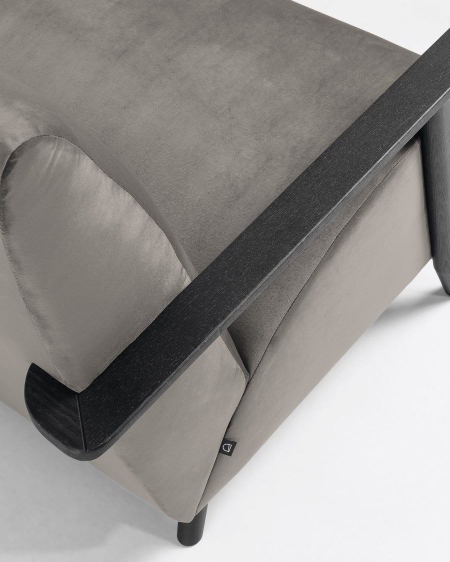 Grey velvet 2 seaters Meghan sofa 145 cm