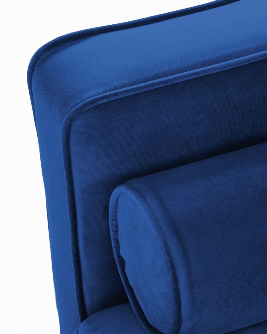 Blue velvet 3 seaters Debra sofa 222 cm