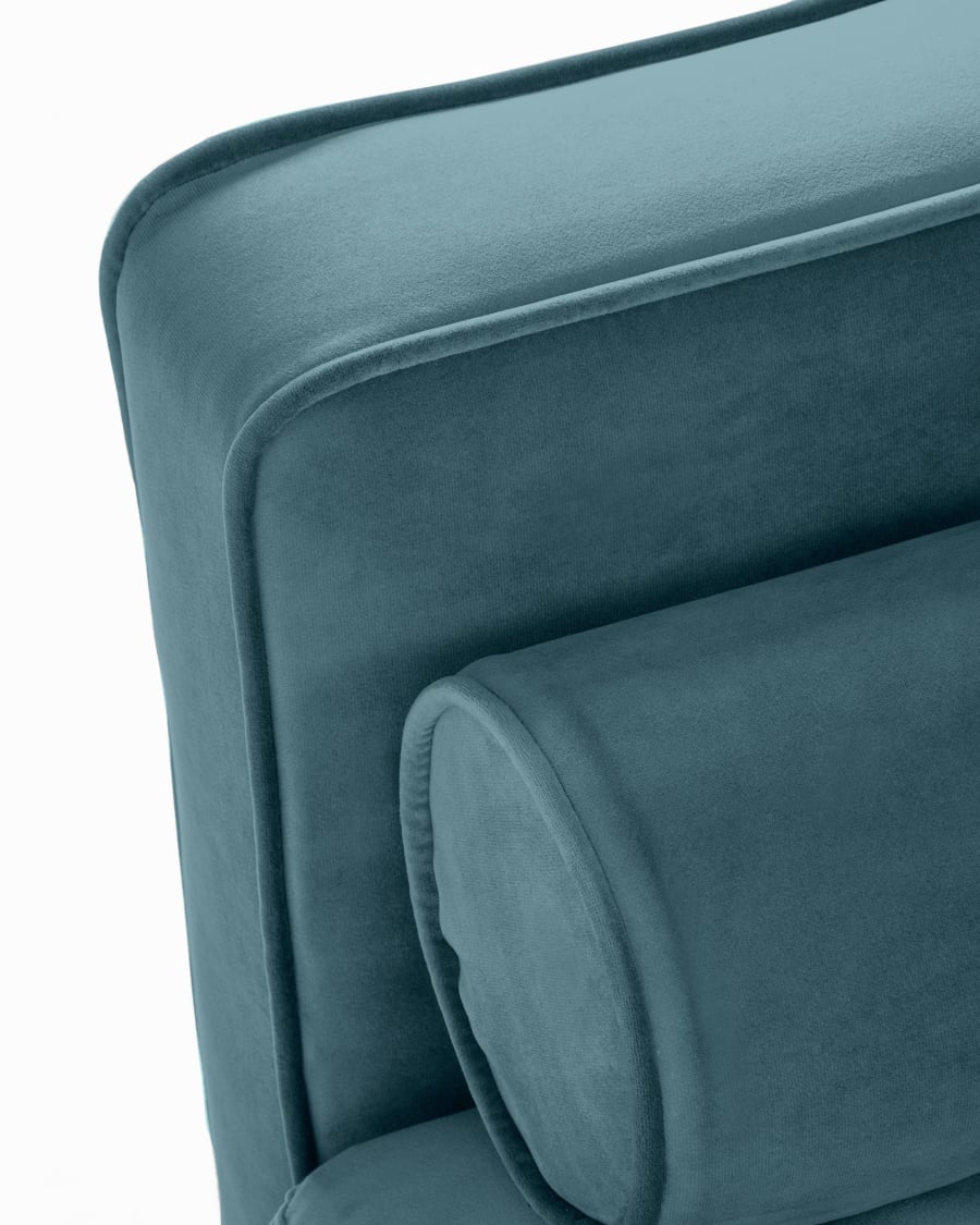 Debra 3 seater sofa in turquoise velvet, 222 cm
