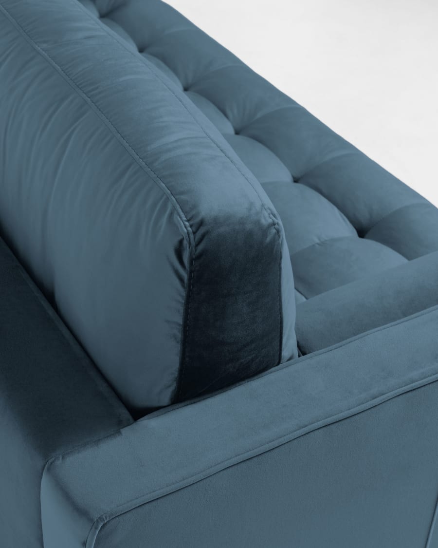 Debra 3 seater sofa in turquoise velvet, 222 cm