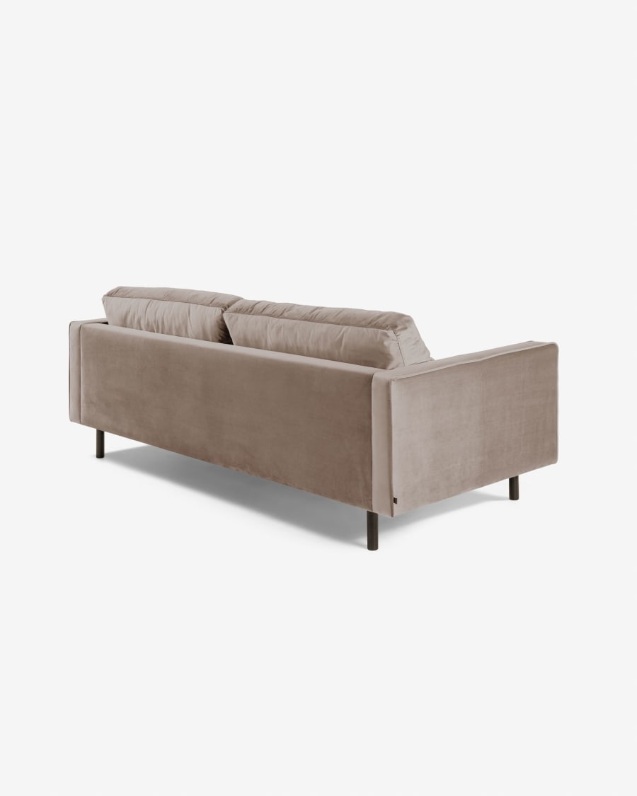 Debra 3 seater sofa in beige velvet, 222 cm