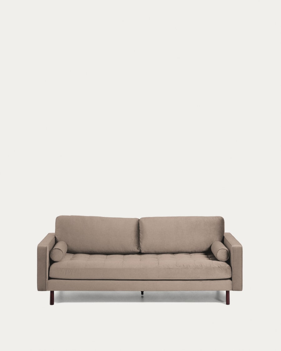 Debra 3 seater sofa in beige velvet, 222 cm