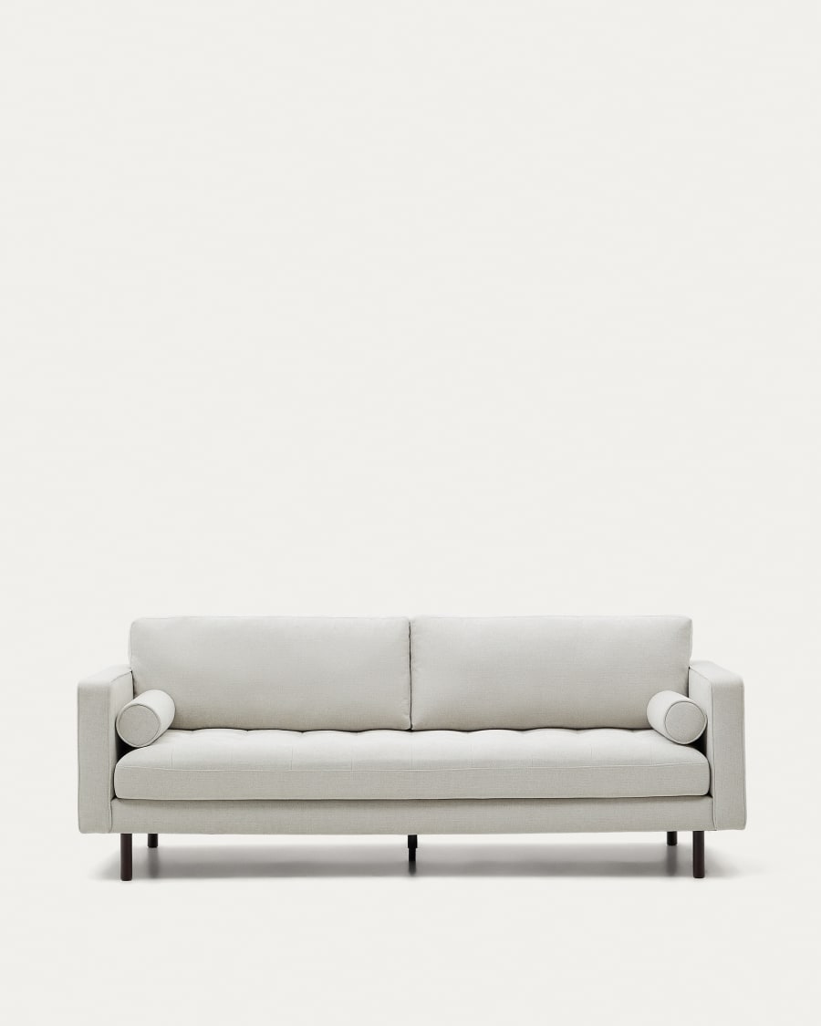 Sofa Debra 3-seater in pearl chenille and wengue finish legs 222 cm FSC Mix Credit