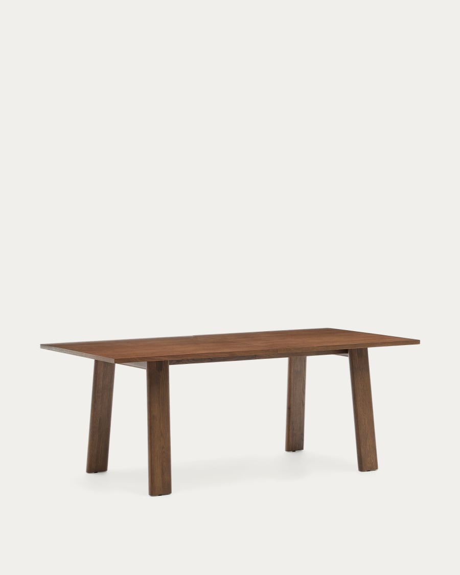 Arlen extendable table in solid oak wood and veneer with a walnut finish 200(250) 95 cm FSC Mix Credit