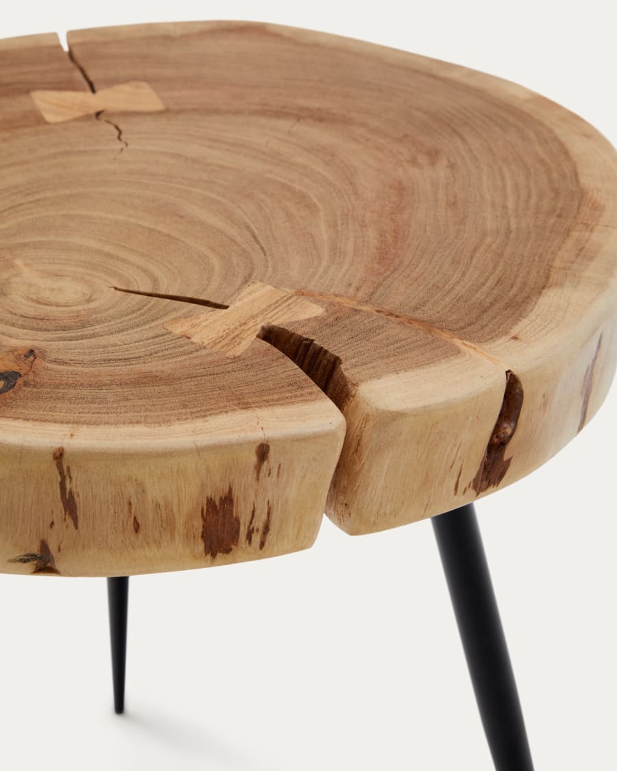 Table d'appoint Eider en acier et bois d'acacia Ø 40 x 40 cm