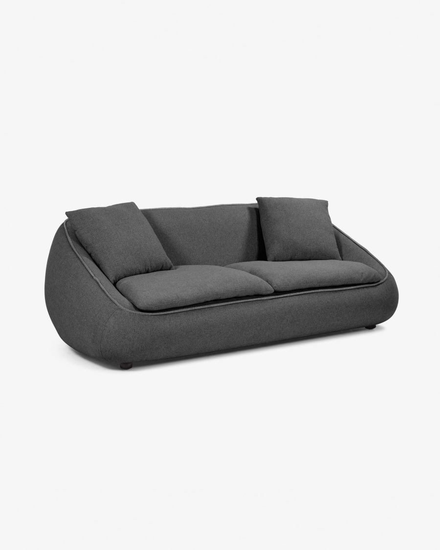 Safira 3-seater sofa in dark grey 220 cm