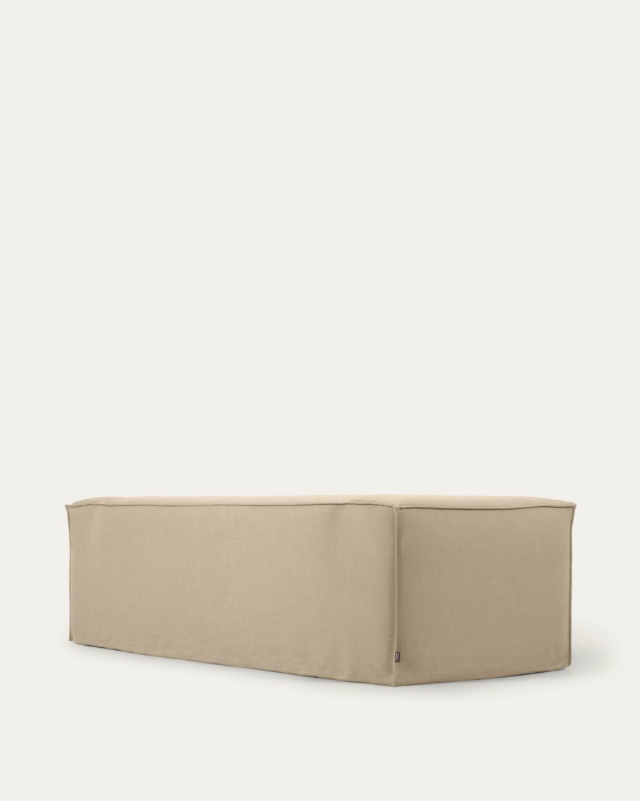 Blok 3 seater sofa with removable covers in beige linen, 240 cm