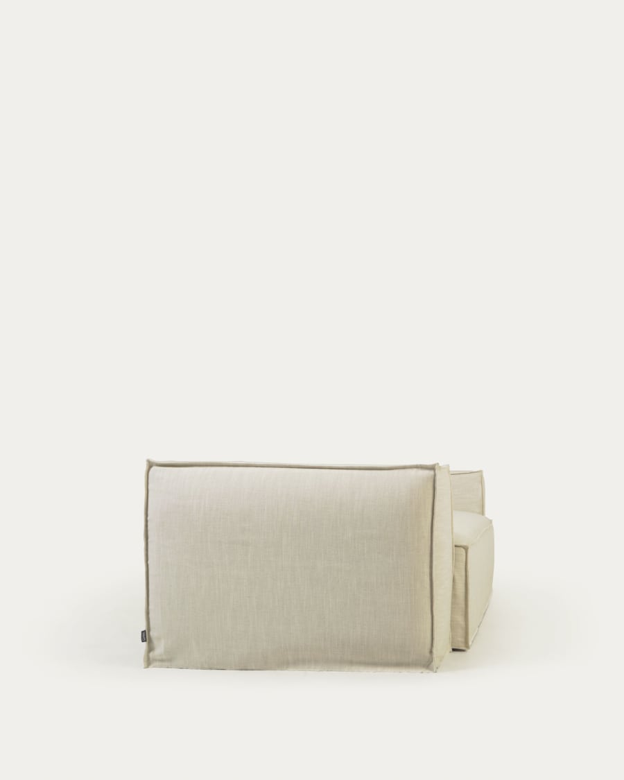 Blok 3 seater sofa with removable covers in white linen, 240 cm