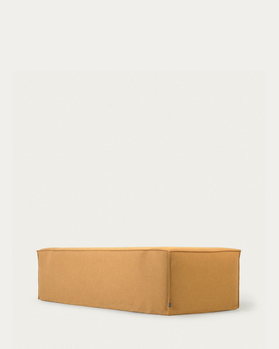 Blok 3 seater sofa with removable covers in mustard linen, 240 cm