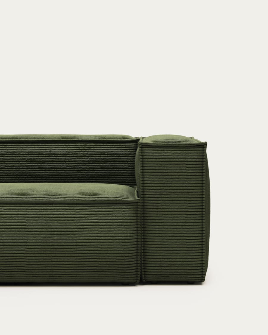 Blok 2 seater sofa in green wide seam corduroy, 210 cm FSC Mix Credit