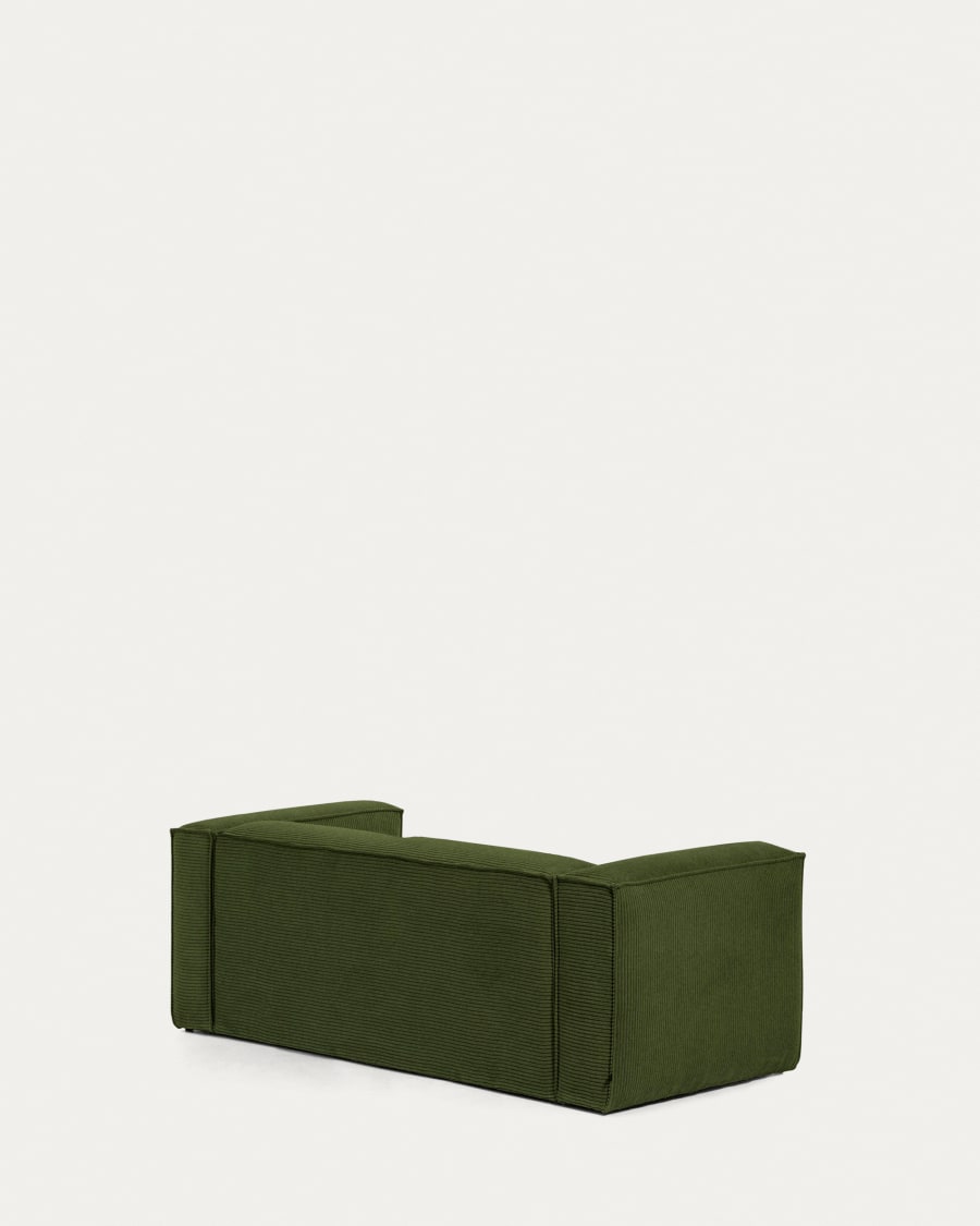 Blok 2 seater sofa in green wide seam corduroy, 210 cm FSC Mix Credit