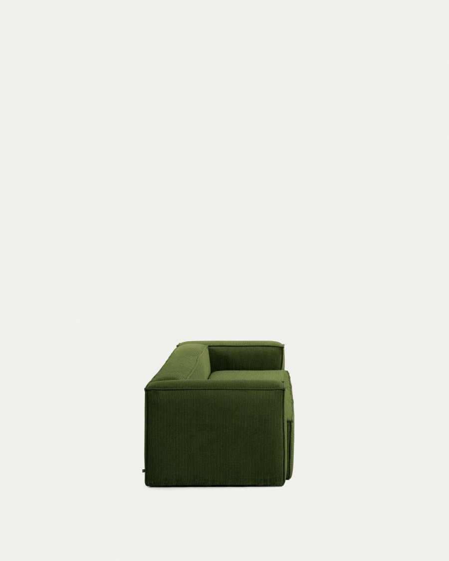 Blok 2 seater sofa in green wide seam corduroy, 210 cm FSC Mix Credit