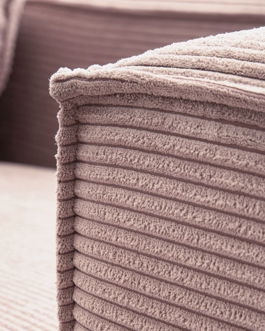 Blok 2 seater sofa in pink wide seam corduroy, 210 cm