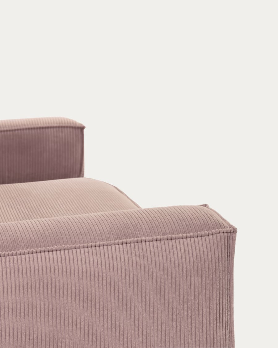 Blok 2 seater sofa in pink wide seam corduroy, 210 cm